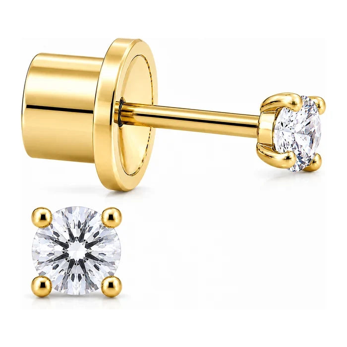 Solitario Clásico 4 Garras 3 mm  Miss Earrings - Laminado en Oro 24K · 13S · vista principal · Miss Earrings
